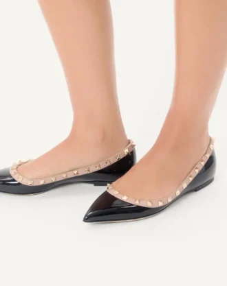 Patent Rockstud Ballet Flat