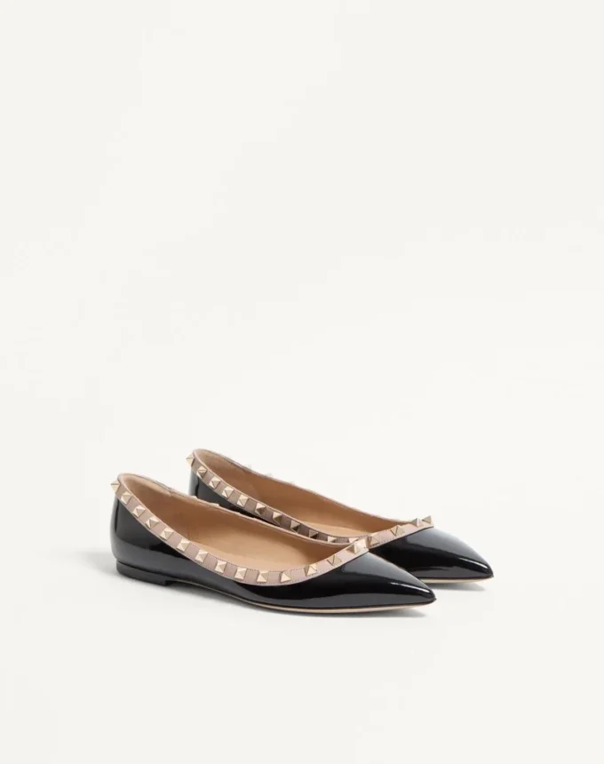 Patent Rockstud Ballet Flat