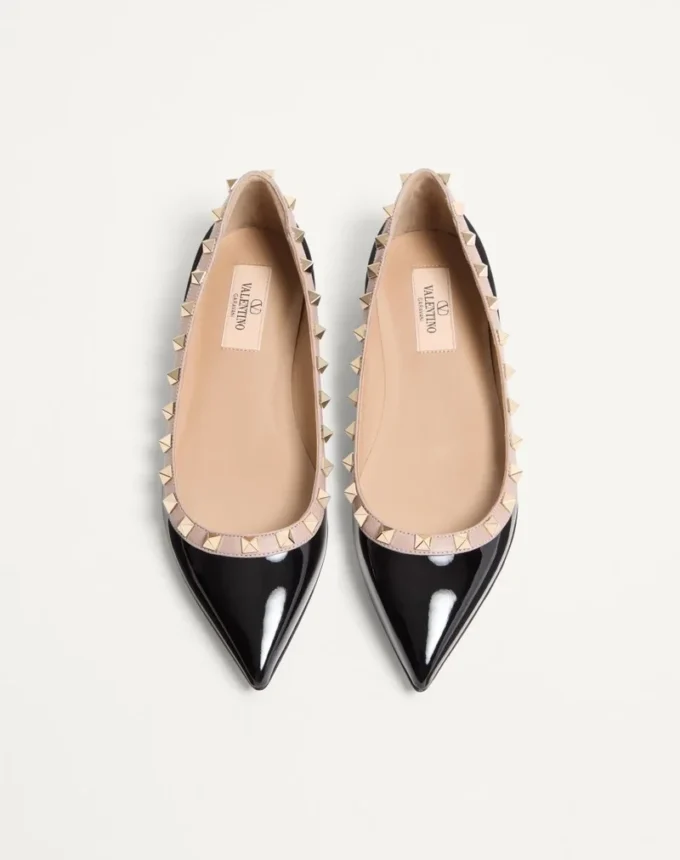 Patent Rockstud Ballet Flat