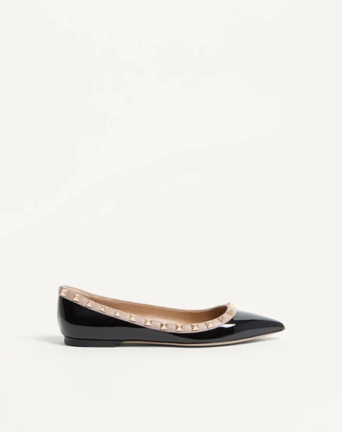 Patent Rockstud Ballet Flat
