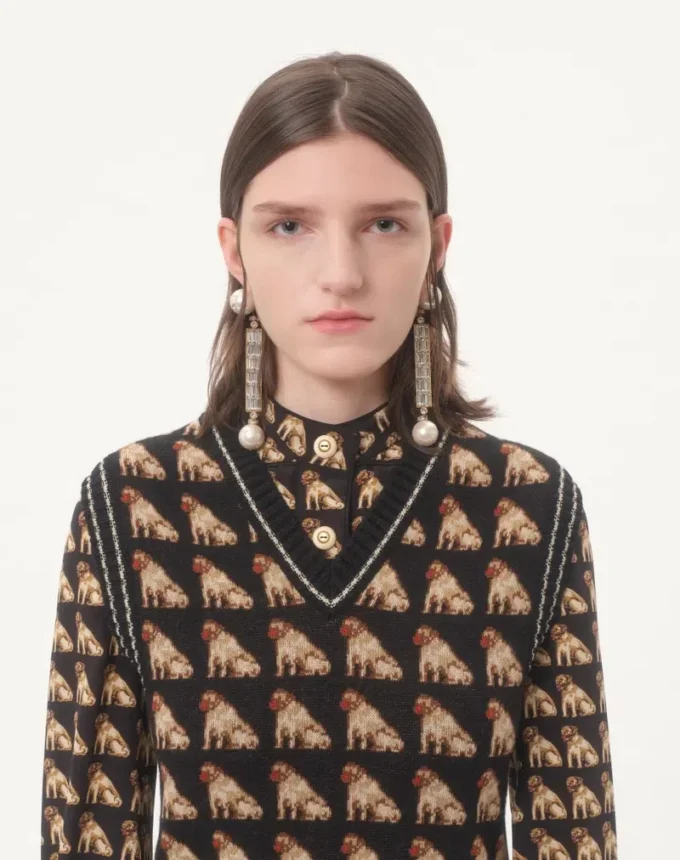 Petit Charles Jacquard Wool Gilet