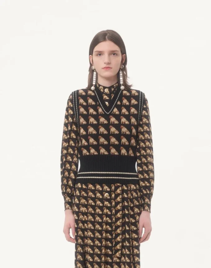 Petit Charles Jacquard Wool Gilet