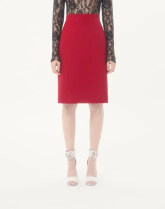 Plain Wool Tweed Skirt