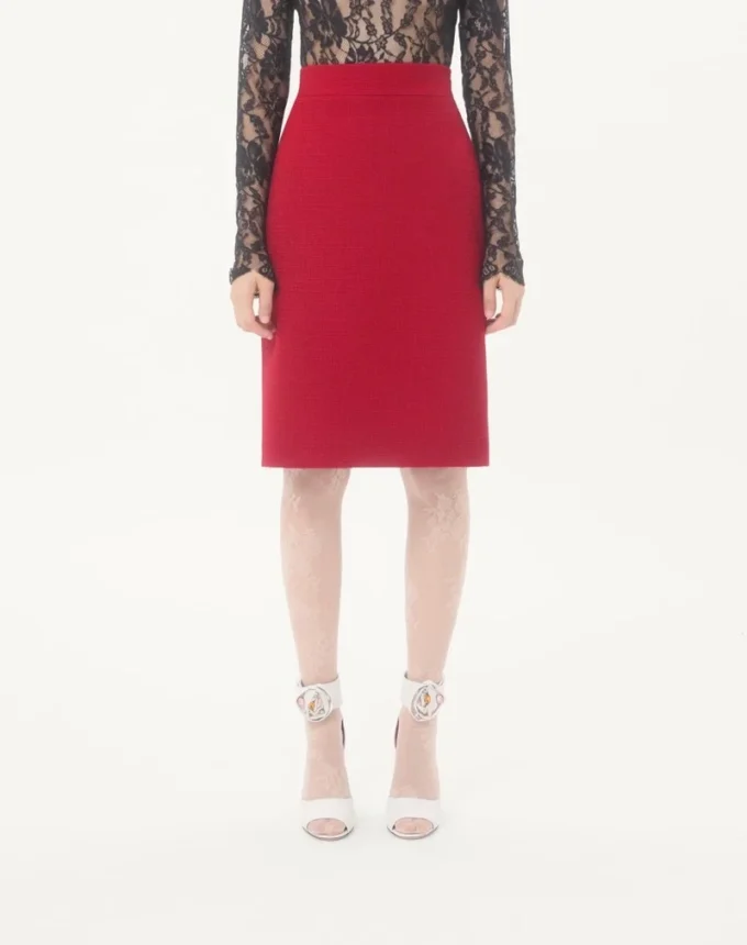 Plain Wool Tweed Skirt Plain Wool Tweed Skirt