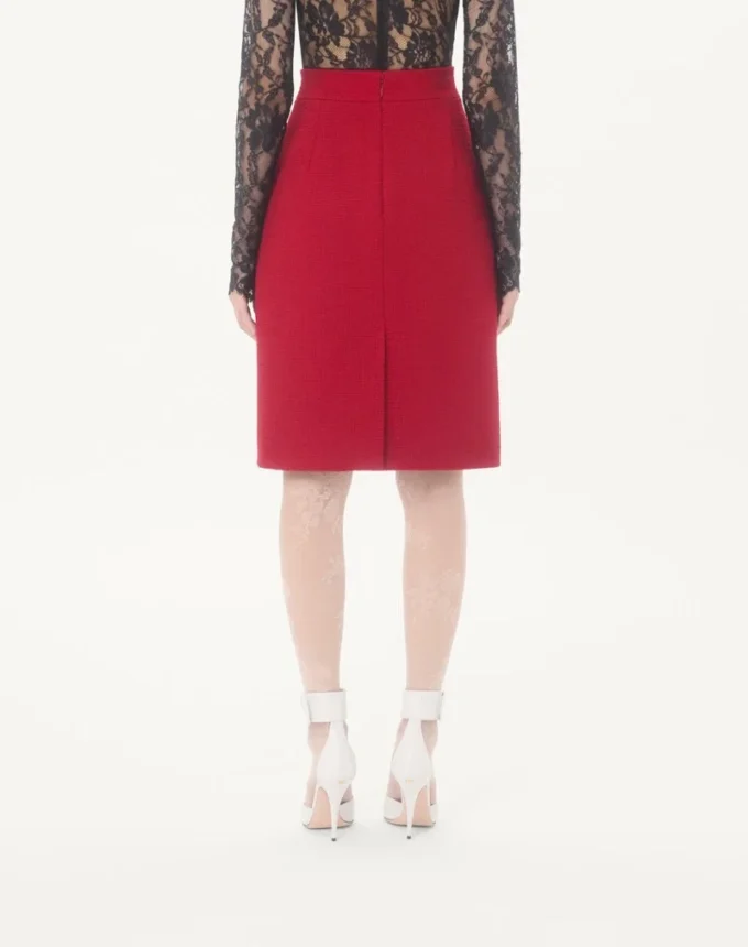 Plain Wool Tweed Skirt Plain Wool Tweed Skirt