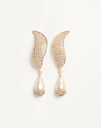 Poetique Des Gouttes Earrings In Metal, Pearl And Swarovski® Crystals