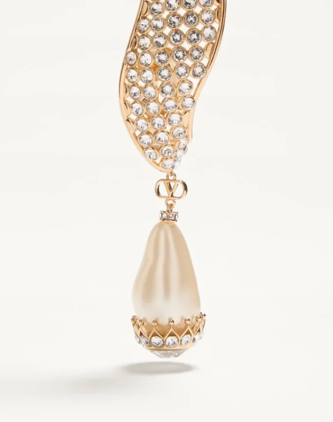 Poetique Des Gouttes Earrings In Metal, Pearl And Swarovski® Crystals