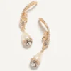 Poetique Des Gouttes Earrings In Metal, Pearl And Swarovski® Crystals