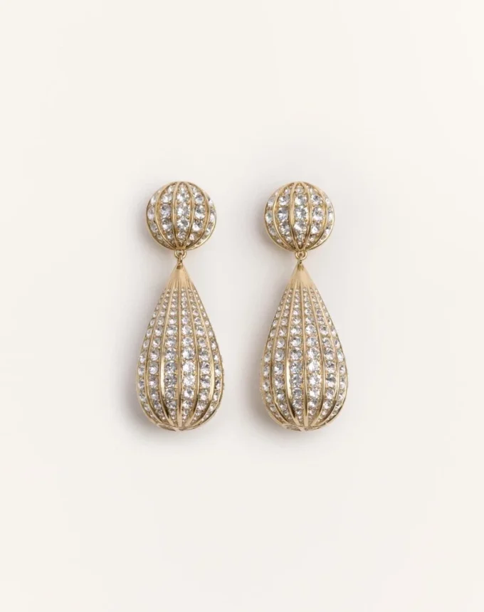 Poetique Des Gouttes Metal And Swarovski® Crystal Earrings