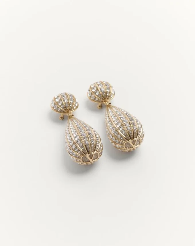 Poetique Des Gouttes Metal And Swarovski® Crystal Earrings