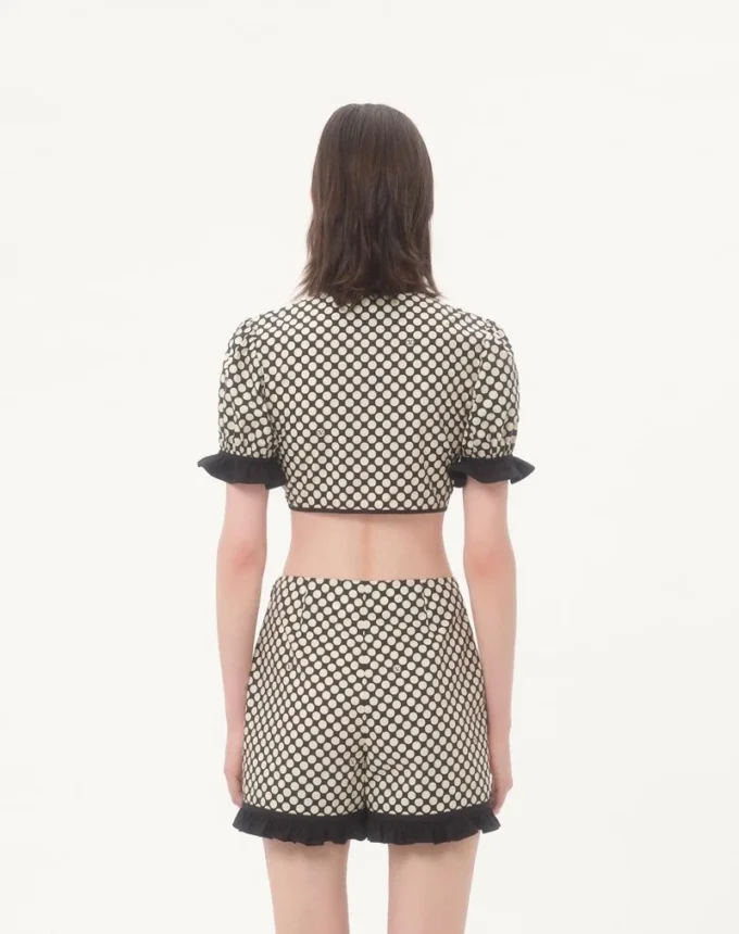 Poplin Top With Plus De Pois Print Poplin Top With Plus De Pois Print