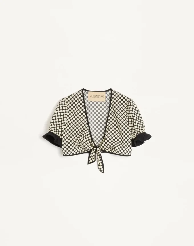 Poplin Top With Plus De Pois Print Poplin Top With Plus De Pois Print