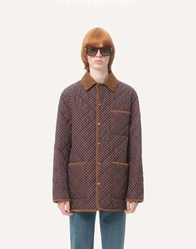 Quilted Nylon Jacket With Opticool Print Quilted Nylon Jacket With Opticool Print