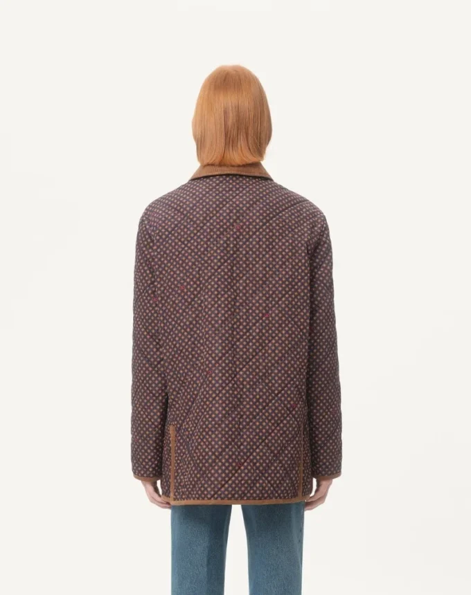 Quilted Nylon Jacket With Opticool Print Quilted Nylon Jacket With Opticool Print