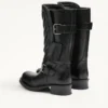 Rayons biker boot in Calfskin and Nappa Leather with Chevron Pattern 40mm