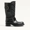 Rayons biker boot in Calfskin and Nappa Leather with Chevron Pattern 40mm