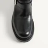 Rayons biker boot in Calfskin and Nappa Leather with Chevron Pattern 40mm