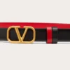 Reversible Vlogo Signature Belt In Glossy Calfskin 20 Mm