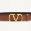 Reversible Vlogo Signature Belt In Glossy Calfskin 30 Mm