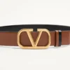 Reversible Vlogo Signature Belt In Glossy Calfskin 40 Mm