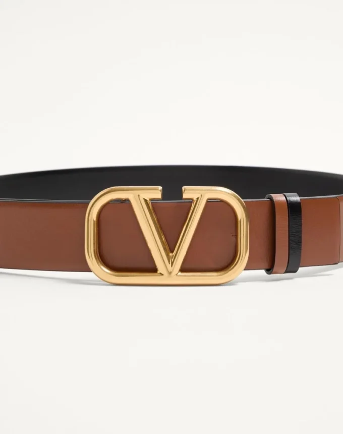 Reversible Vlogo Signature Belt In Glossy Calfskin 40 Mm