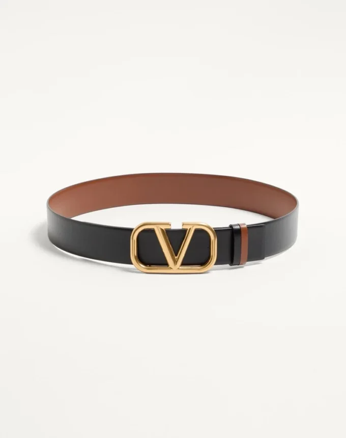 Reversible Vlogo Signature Belt In Glossy Calfskin 40 Mm