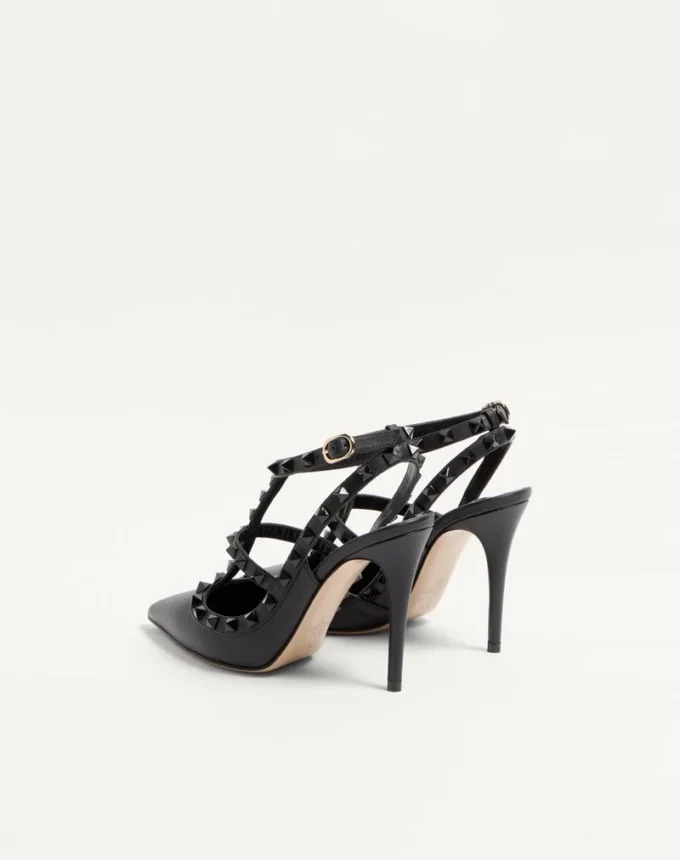 Rockstud Ankle Strap Pump With Tonal Studs 100 Mm