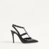 Rockstud Ankle Strap Pump With Tonal Studs 100 Mm