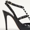 Rockstud Ankle Strap Pump With Tonal Studs 100 Mm