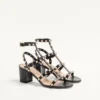 Rockstud Calfskin Ankle Strap Sandal 60 Mm