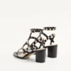 Rockstud Calfskin Ankle Strap Sandal 60 Mm