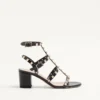 Rockstud Calfskin Ankle Strap Sandal 60 Mm