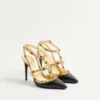 Rockstud Calfskin Pumps With Cabochon And 100Mm Crystals