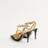 Rockstud Calfskin Pumps With Cabochon And 100Mm Crystals