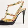 Rockstud Calfskin Pumps With Cabochon And 100Mm Crystals