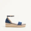 Rockstud Double Flatform Sandal In Denim 55Mm Rockstud Double Flatform Sandal In Denim 55Mm