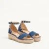 Rockstud Double Flatform Sandal In Denim 55Mm Rockstud Double Flatform Sandal In Denim 55Mm