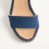 Rockstud Double Wedge Sandal In Denim 105Mm Rockstud Double Wedge Sandal In Denim 105Mm