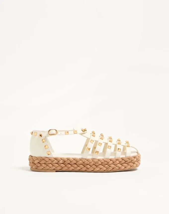 Rockstud Fishermen Calfskin Sandal 30mm