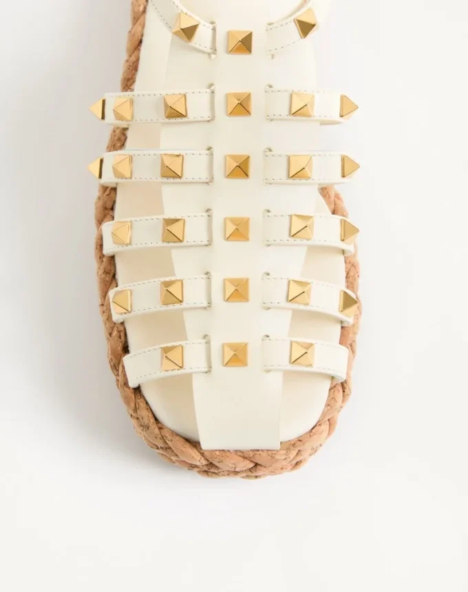 Rockstud Fishermen Calfskin Sandal 30mm