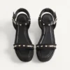 Rockstud Flatform Sandal In Calfskin 45Mm