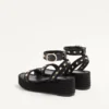 Rockstud Flatform Sandal In Calfskin 45Mm