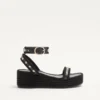 Rockstud Flatform Sandal In Calfskin 45Mm