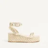 Rockstud Flatform Sandal In Laminated Nappa Leather 45Mm