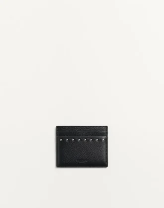 Rockstud Grainy Calfskin Cardholder