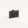 Rockstud Grainy Calfskin Cardholder With Zipper