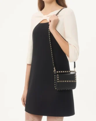 Rockstud Grainy Calfskin Pouch