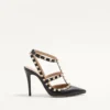 Rockstud Grainy Leather Ankle Strap Pump 100 Mm