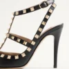 Rockstud Grainy Leather Ankle Strap Pump 100 Mm