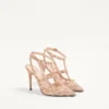 Rockstud Lace Pump With Straps 100Mm